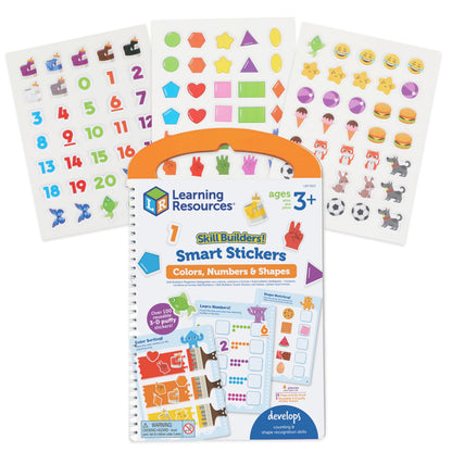 Learning Resources Skill Builders Smart Stickers Colours, Numbers & Shapes, Reusable Sticker Book, Preschool Classroom Must Haves, Busy Books, Ages 3+