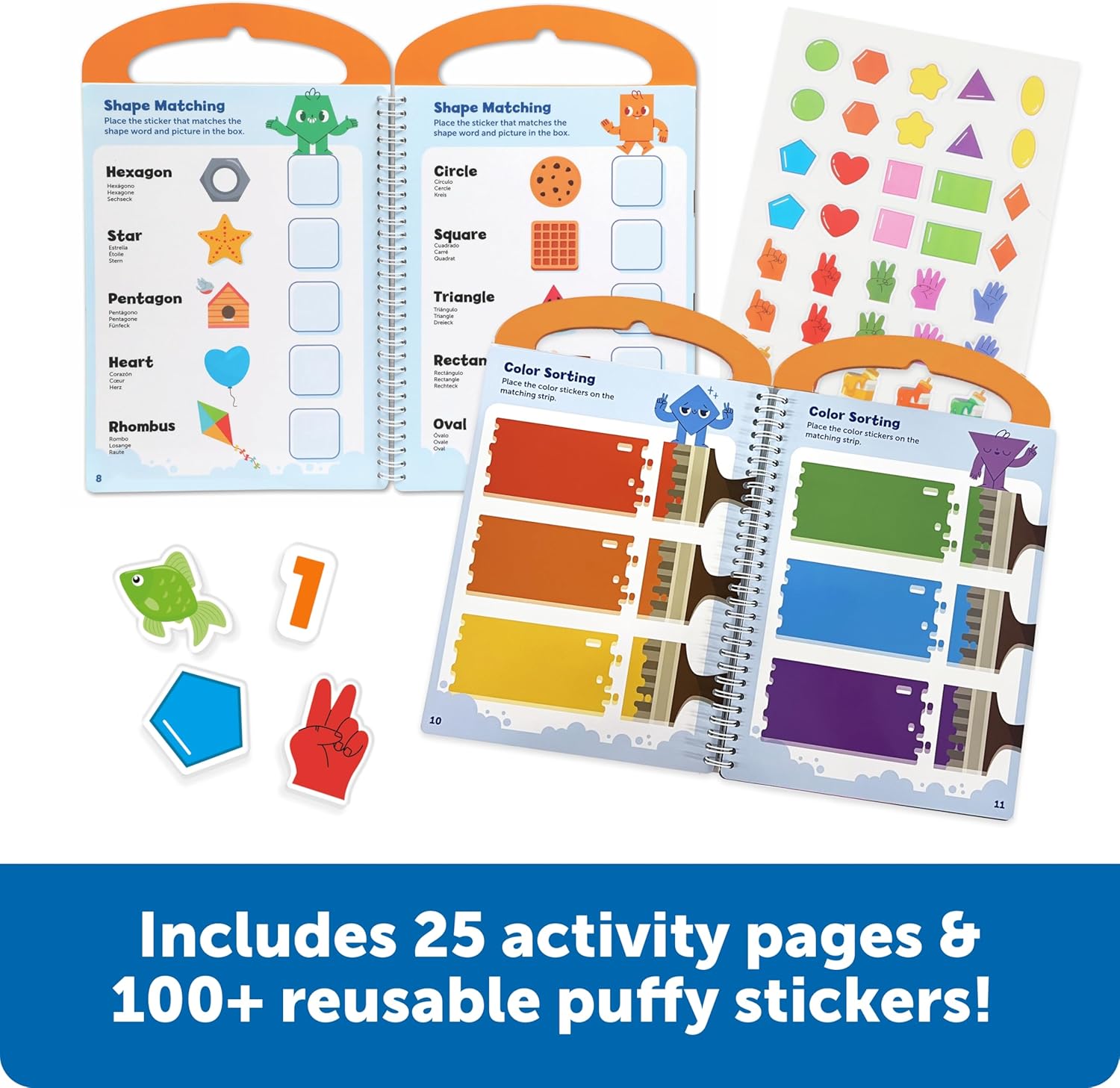 Learning Resources Skill Builders Smart Stickers Colours, Numbers & Shapes, Reusable Sticker Book, Preschool Classroom Must Haves, Busy Books, Ages 3+