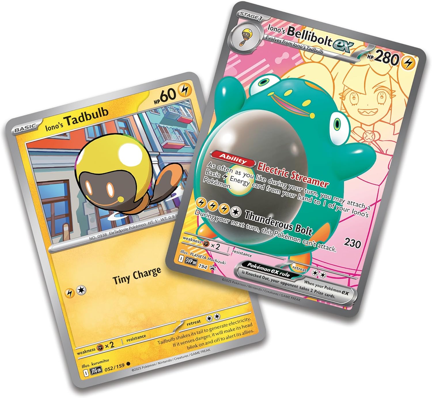 Pokémon TCG: Iono's Bellibolt ex Premium Collection (1 Fullart Foil-Promo-Karte, 6 Boosterpacks & Acrylständer