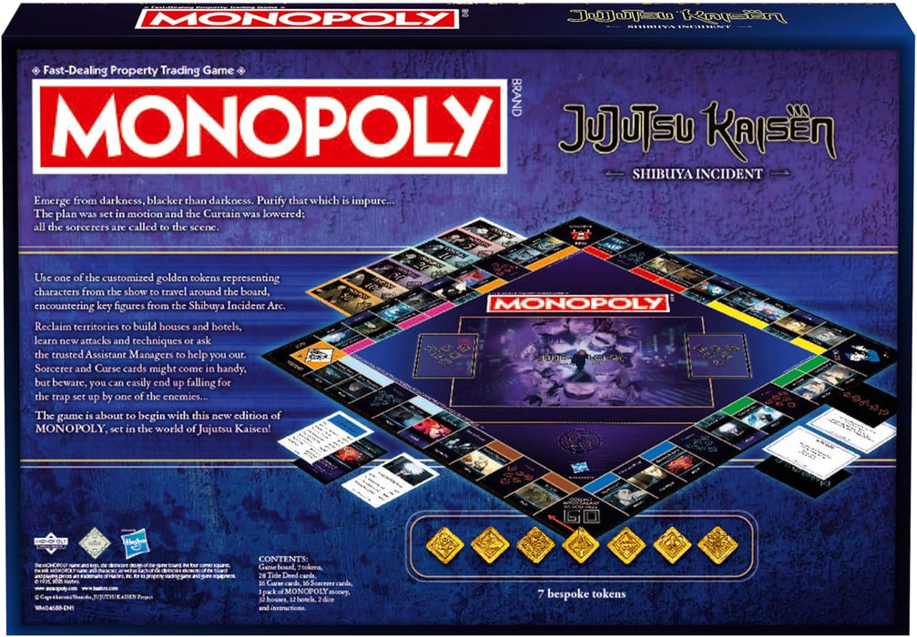 Winning Moves Jujutsu Kaisen Monopoly classic board game is perfect for 2–6 players and makes a great gift for fans aged 14 and up