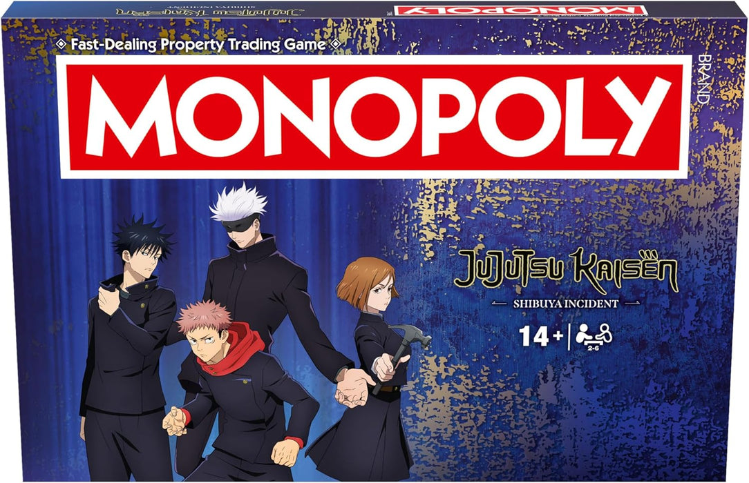 Winning Moves Jujutsu Kaisen Monopoly classic board game is perfect for 2–6 players and makes a great gift for fans aged 14 and up
