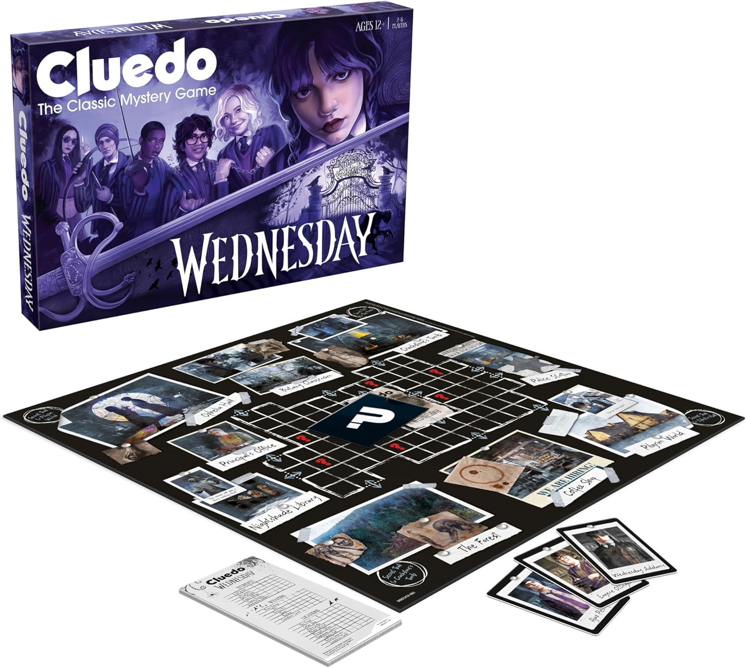 Winning Moves Wednesday Cluedo classic board game perfect for 2–6 players and makes a great gift for fans aged 12 and up