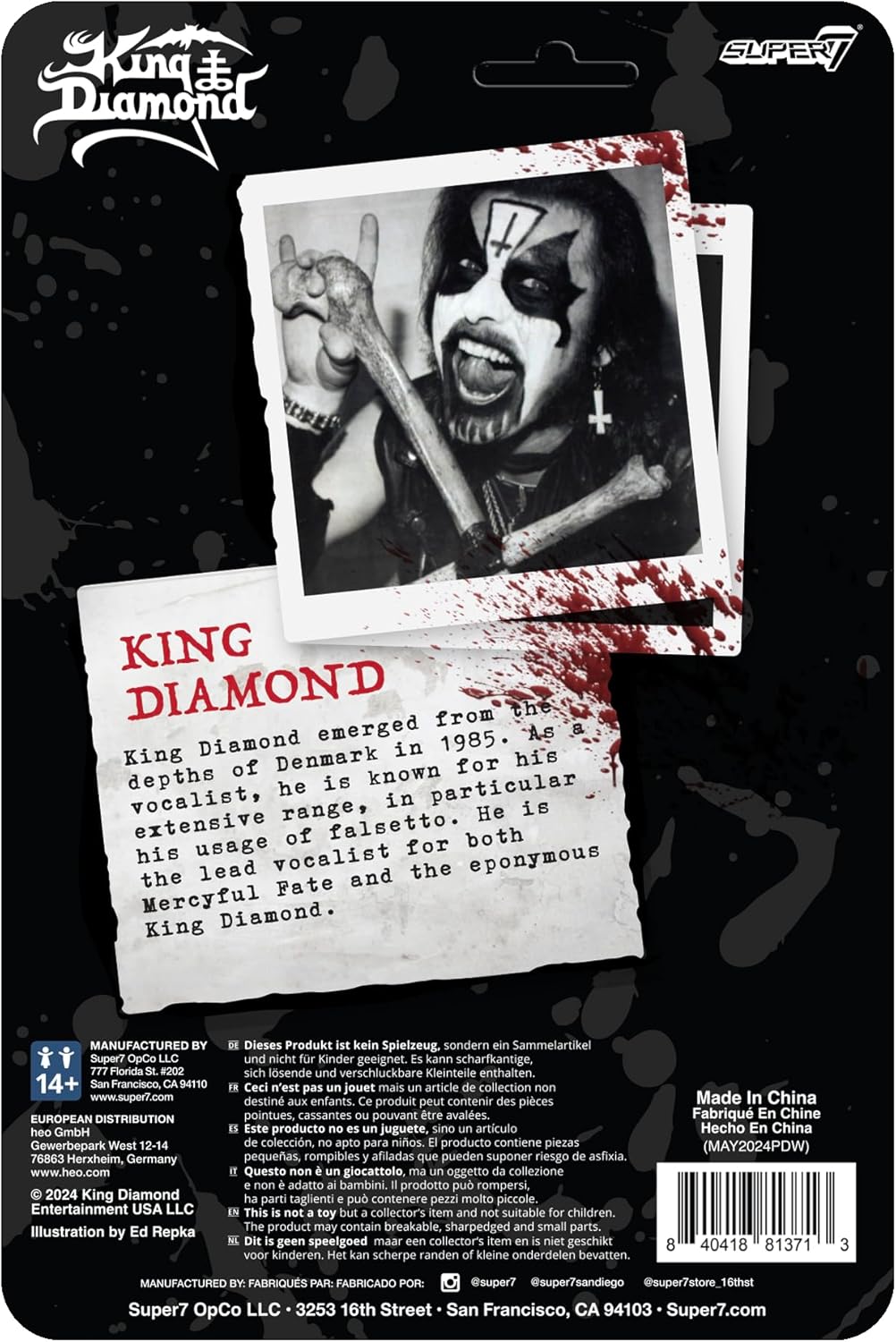 SUPER7 King Diamond Reaction Figures - King Diamond Action Figure
