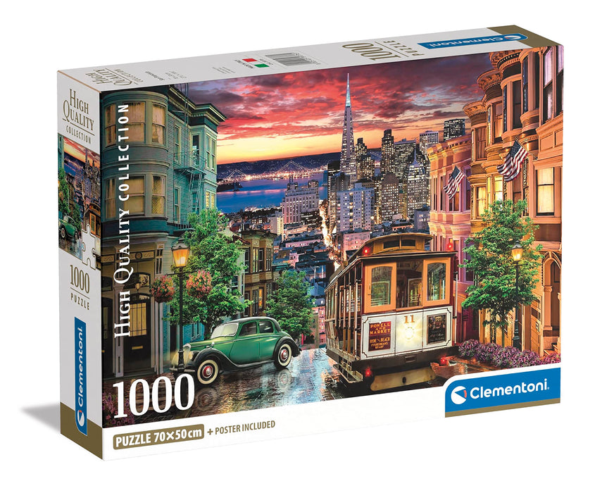 Clementoni 39776 Hochwertige Kollektion San Francisco – 1000 Teile – Puzzle für Erwachsene, hergestellt in Italien, Mehrfarbig
