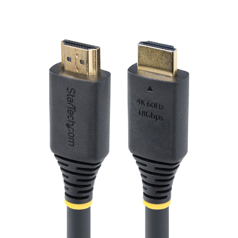 StarTech.com Câble HDMI Haut Débit Actif de 15m, 4K 60Hz/1440p 144Hz, HDR10/HDCP 2.2/ARC, 18Gbps, UHD HDMI 2.0, Gaine TPE
