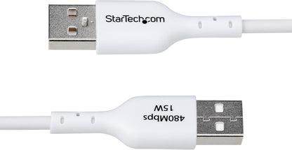 StarTech.com Câble de Charge USB-A vers USB-C de 1m, Charge et Synchronisation, 3A, USB 2.0, Gaine TPE - Cordon USB Blanc