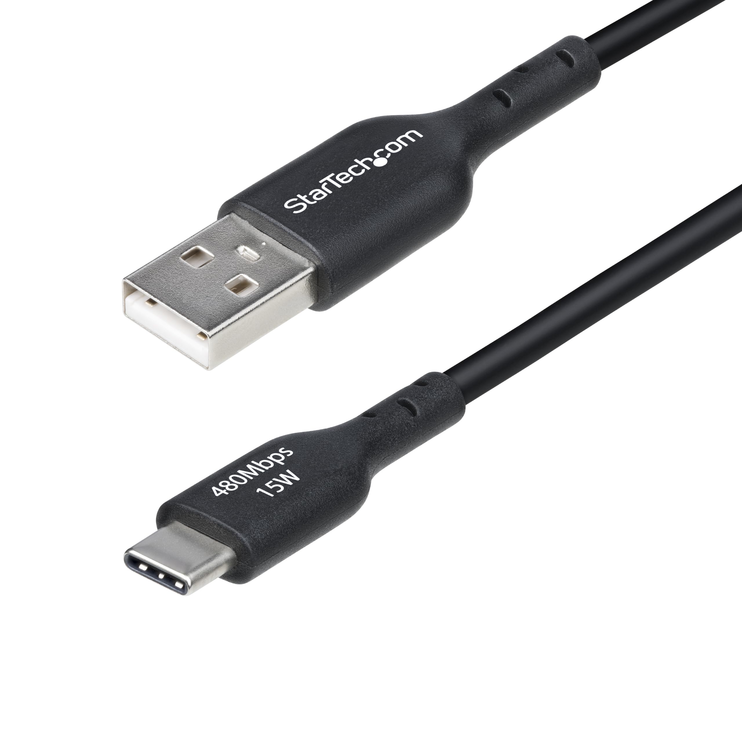 StarTech.com Cable Cargador USB-A a USB-C de 4m - Cable Adaptador USB-A a USB Tipo C - 3A - USB 2.0 - TPE - M/M - Negro