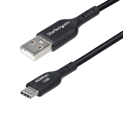 StarTech.com Cable Cargador USB-A a USB-C de 4m - Cable Adaptador USB-A a USB Tipo C - 3A - USB 2.0 - TPE - M/M - Negro