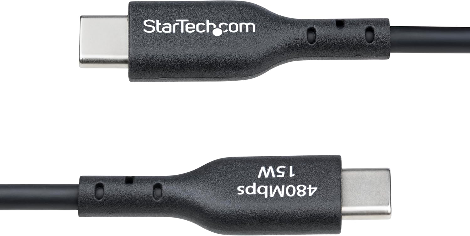 StarTech.com Cable Cargador USB-A a USB-C de 4m - Cable Adaptador USB-A a USB Tipo C - 3A - USB 2.0 - TPE - M/M - Negro