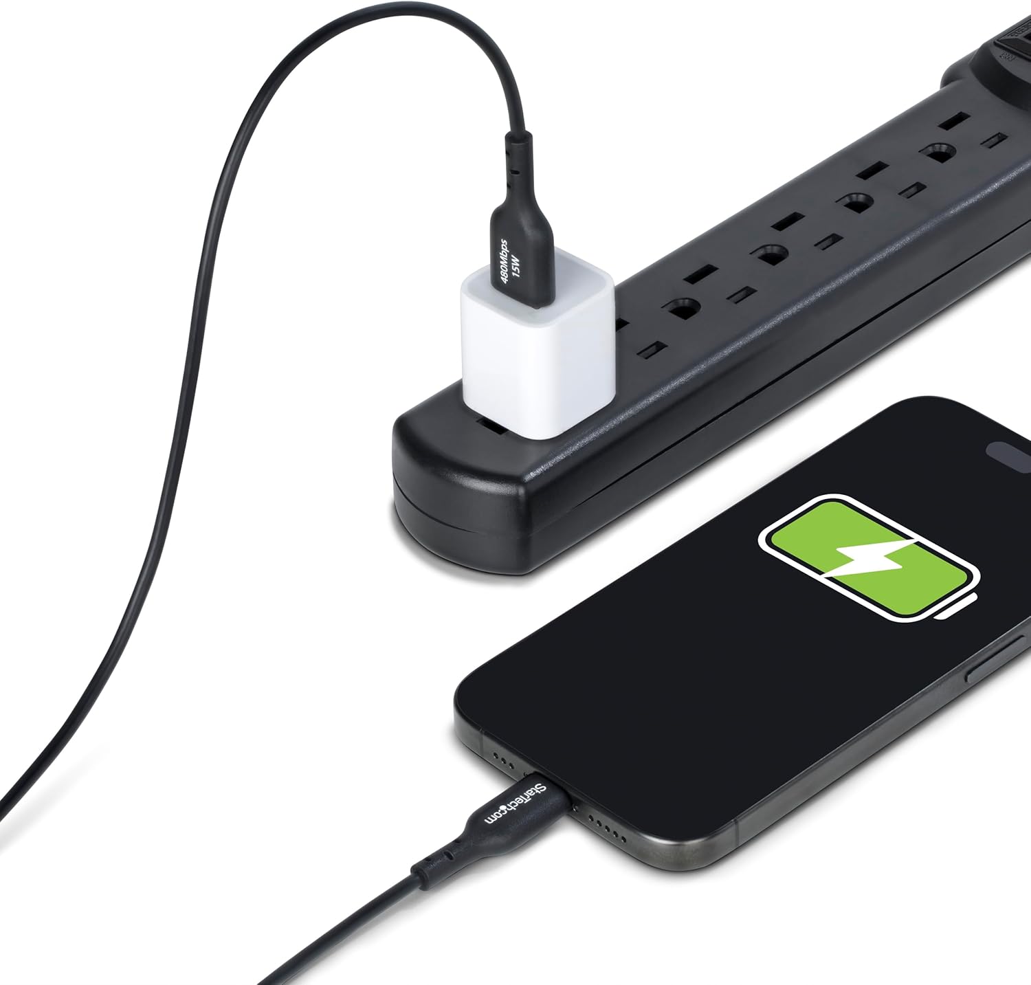 StarTech.com Cable Cargador USB-A a USB-C de 4m - Cable Adaptador USB-A a USB Tipo C - 3A - USB 2.0 - TPE - M/M - Negro