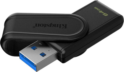 Kingston DataTraveler Exodia S Drive Flash USB - 64GB - USB 3.2 Gen 1 - USB Type A - Nero/Nero - DTXS/