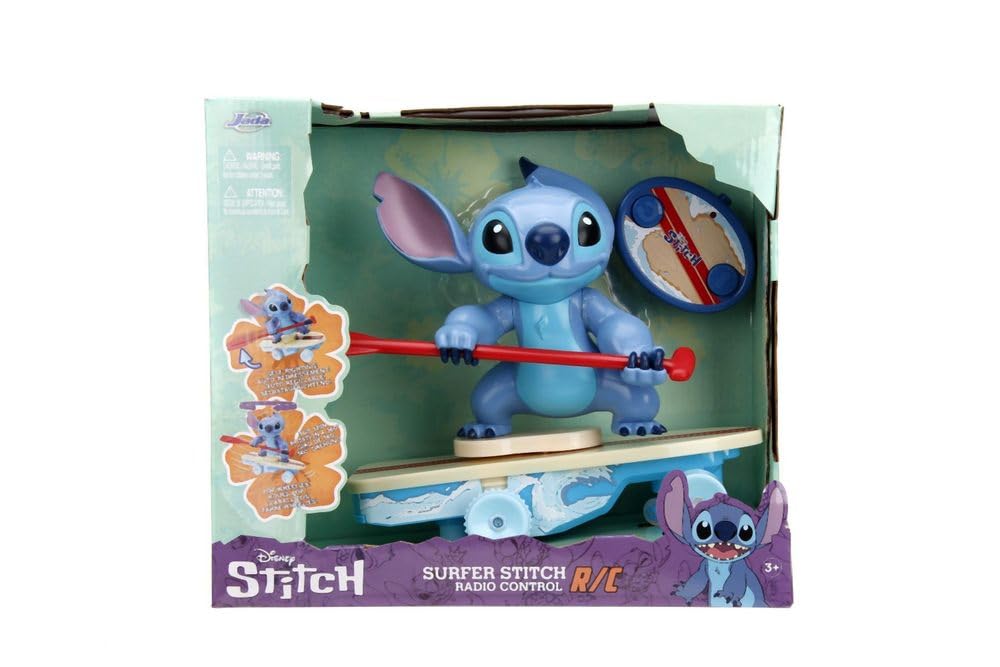 Jada - Disney Stitch Surfer Radio Controlled - Figuur draait 360° - Staat zichzelf op - Officieel gelicentieerd - Vanaf 3 jaar