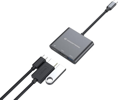 Conceptronic Dock Usb-C->Hdmi,Usb3.0,100Wpd 25Cm S