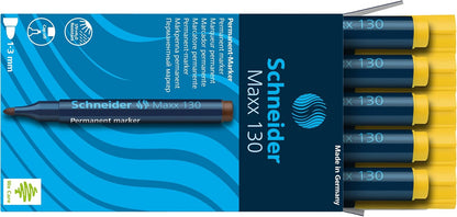 Schneider Marker Pen 130 1-3 mm Permanent Cap-Off-Ink Refillable Pack of 10 Yellow