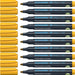 Schneider Marker Pen 130 1-3 mm Permanent Cap-Off-Ink Refillable Pack of 10 Yellow