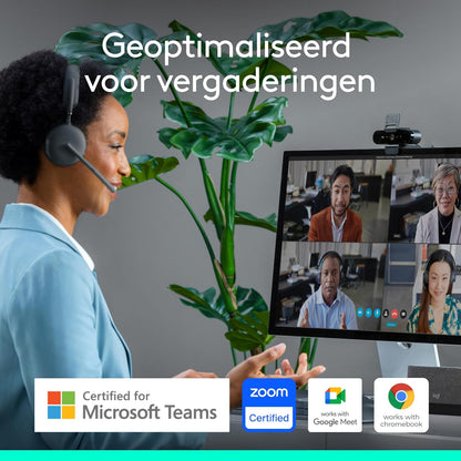 Logitech Brio 4K Webcam, Video Calling, Noise-Cancelling mic, HD Auto Light Correction, Wide Field of View, Works with Microsoft Teams, Zoom, Google Voice, Google Meet, PC/Mac/Laptop/Macbook/Tablet