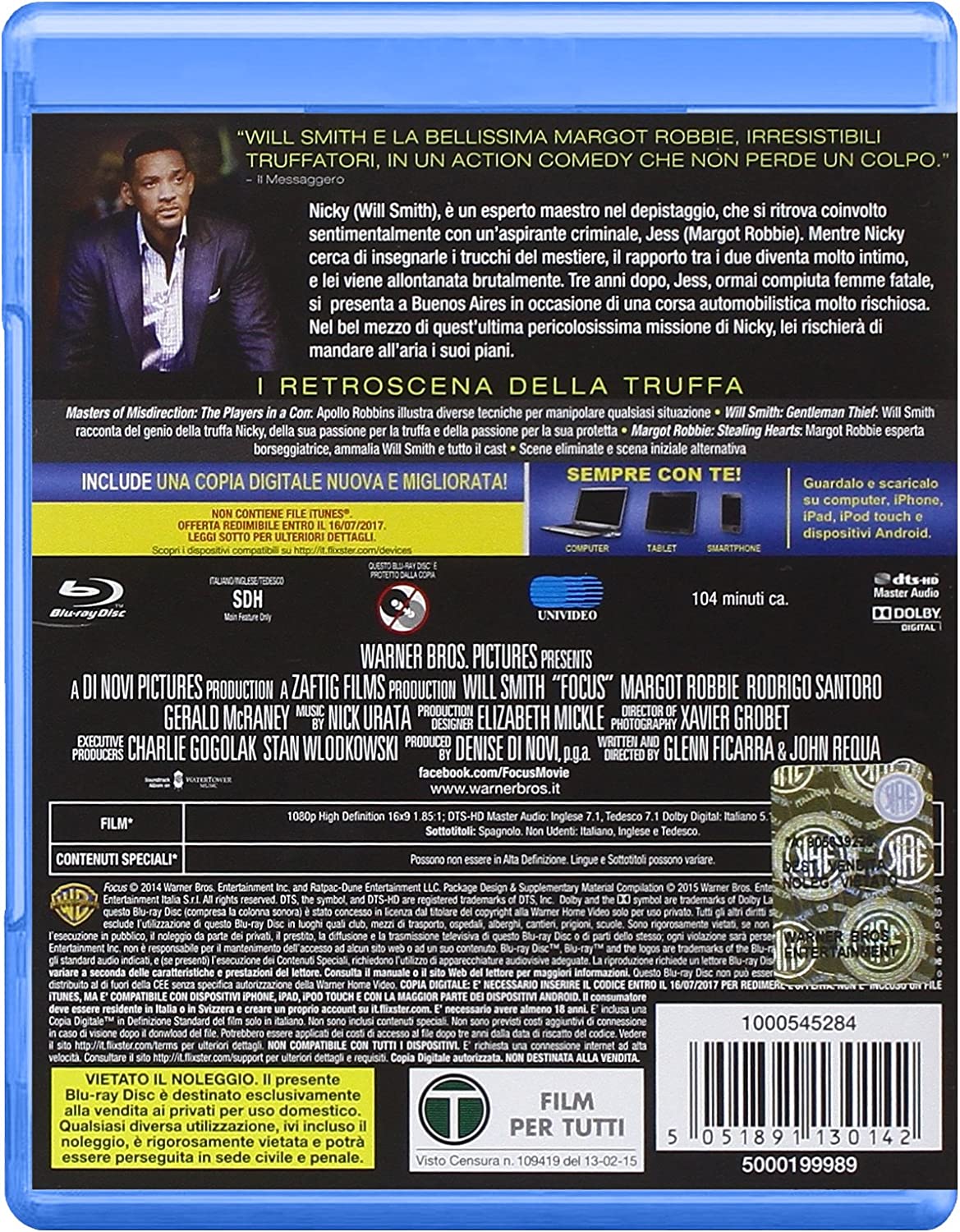 focus - niente e' come sembra (blu ray) blu_ray Italian Import