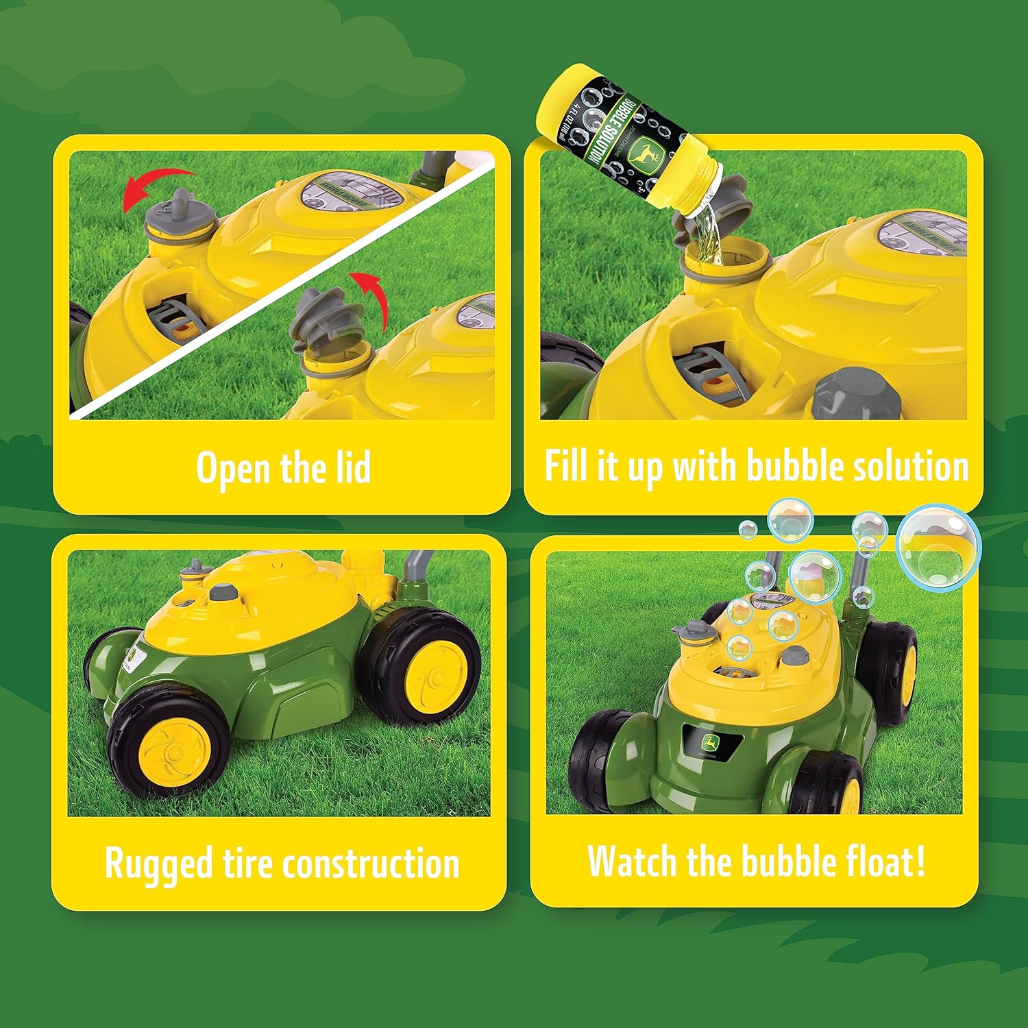 John Deere Bubble Mower, Green, Yellow