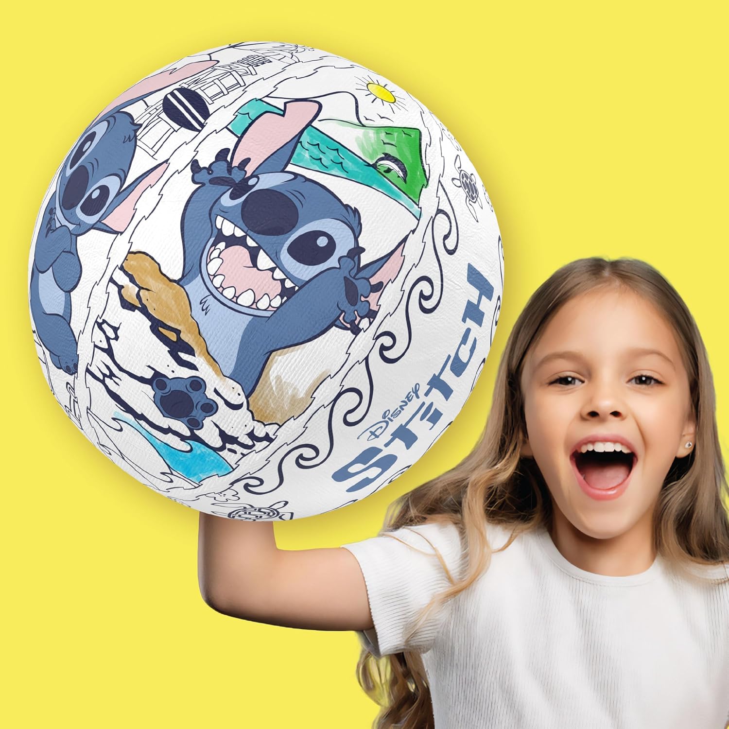 Ollyball, Disney Stitch, The Ultimate Indoor Play Ball for Kids and Parents, Colourable Ball, Suitable for Indoor and Outdoor Play