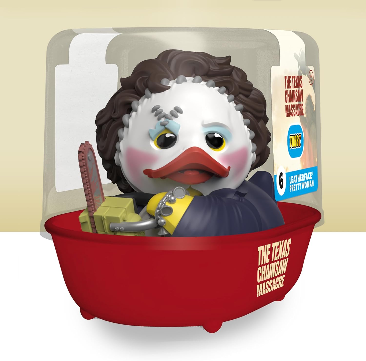 TUBBZ Erstausgabe: Blutgericht in Texas - Hübsche Frau Leatherface als Cosplaying-Gummiente Vinylfigur