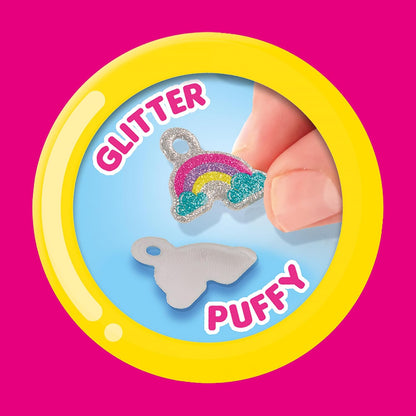 SES Creative 14747 Puffy Sticker Armbanden - Creatieve knutselset voor kinderen vanaf 5 jaar - Maak trendy armbanden met 60 gezwollen glitterstickers om 30 unieke bedels te maken