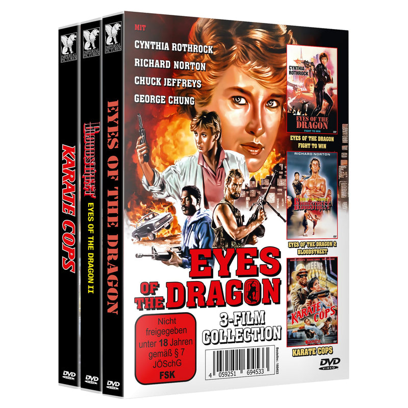Cynthia Rothrock & Grandmaster Leo Fong: EYES OF THE DRAGON - Alle 3 Teile zusammen in einem Set - 3 Filme Bundle Pack - Full UNCUT