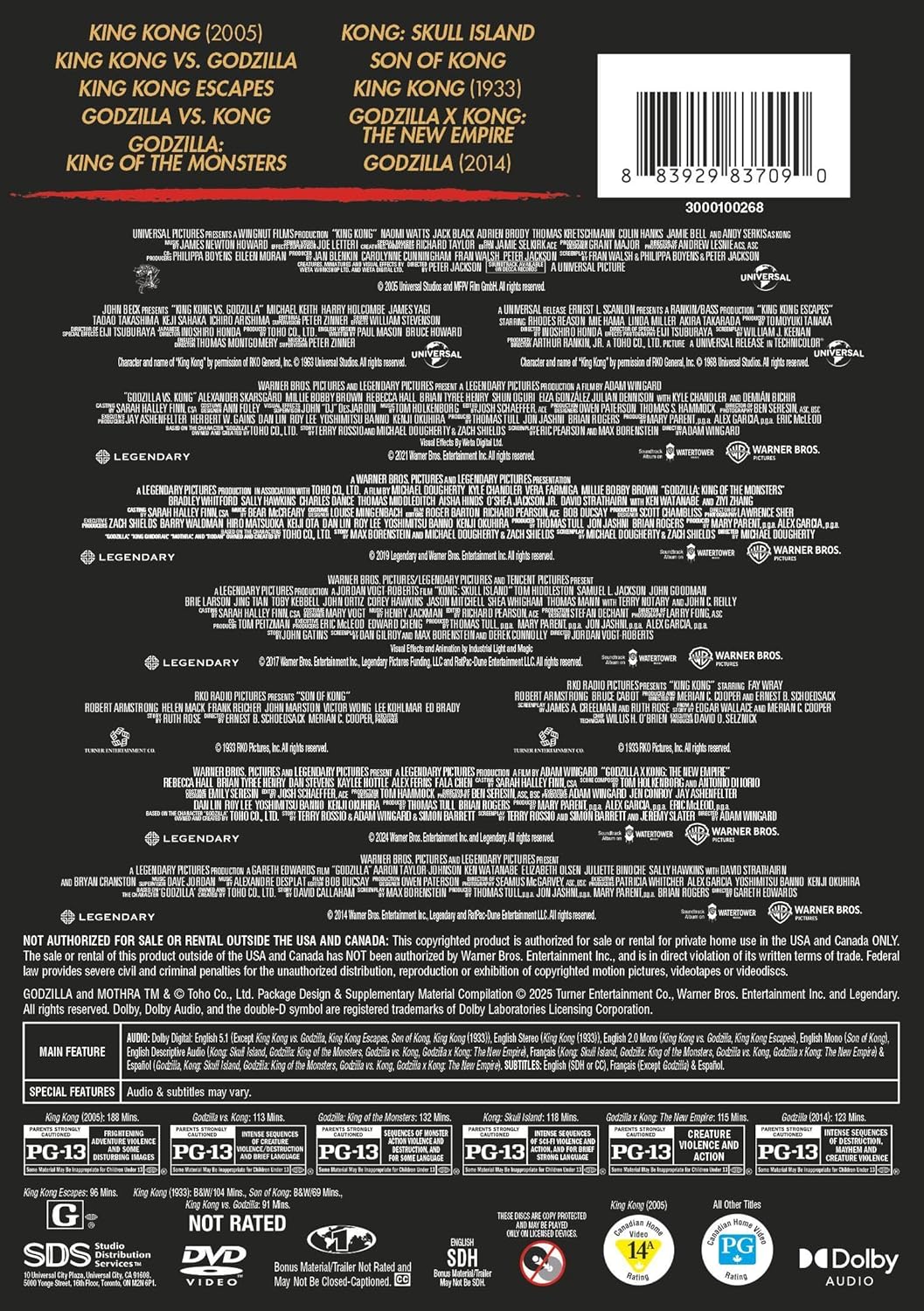 Godzilla/Kong 10-Film Cinematic Anthology (DVD
