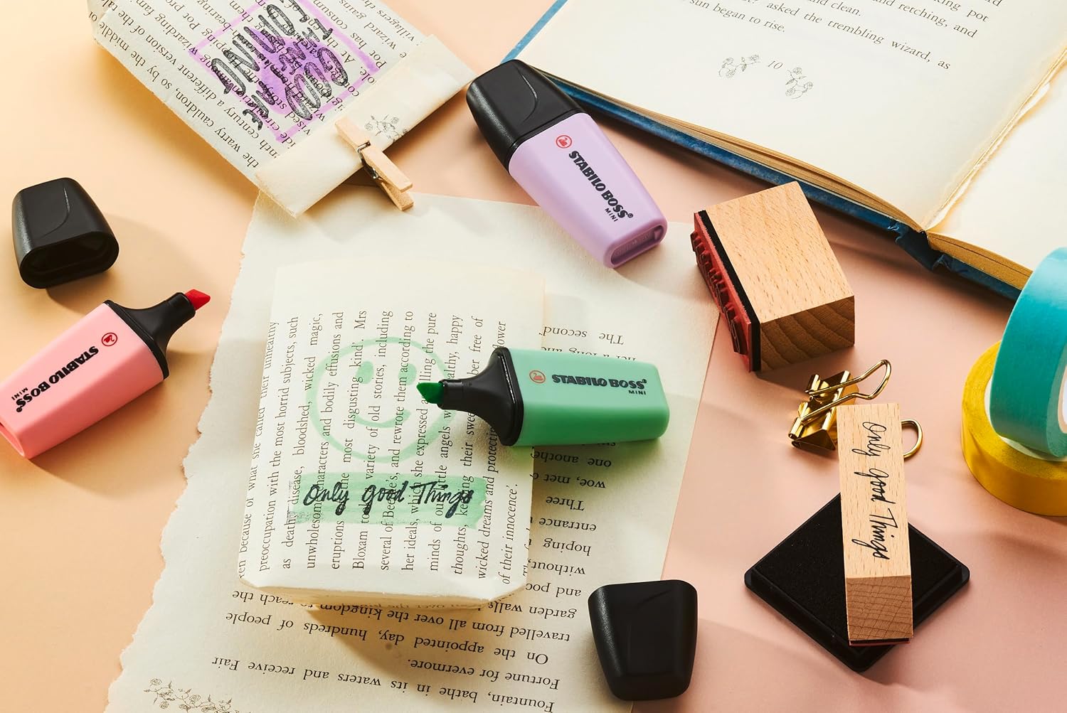 STABILO - Markeerstift - BOSS MINI Pastel - Premium highlighter - Etui met 5 kleuren
