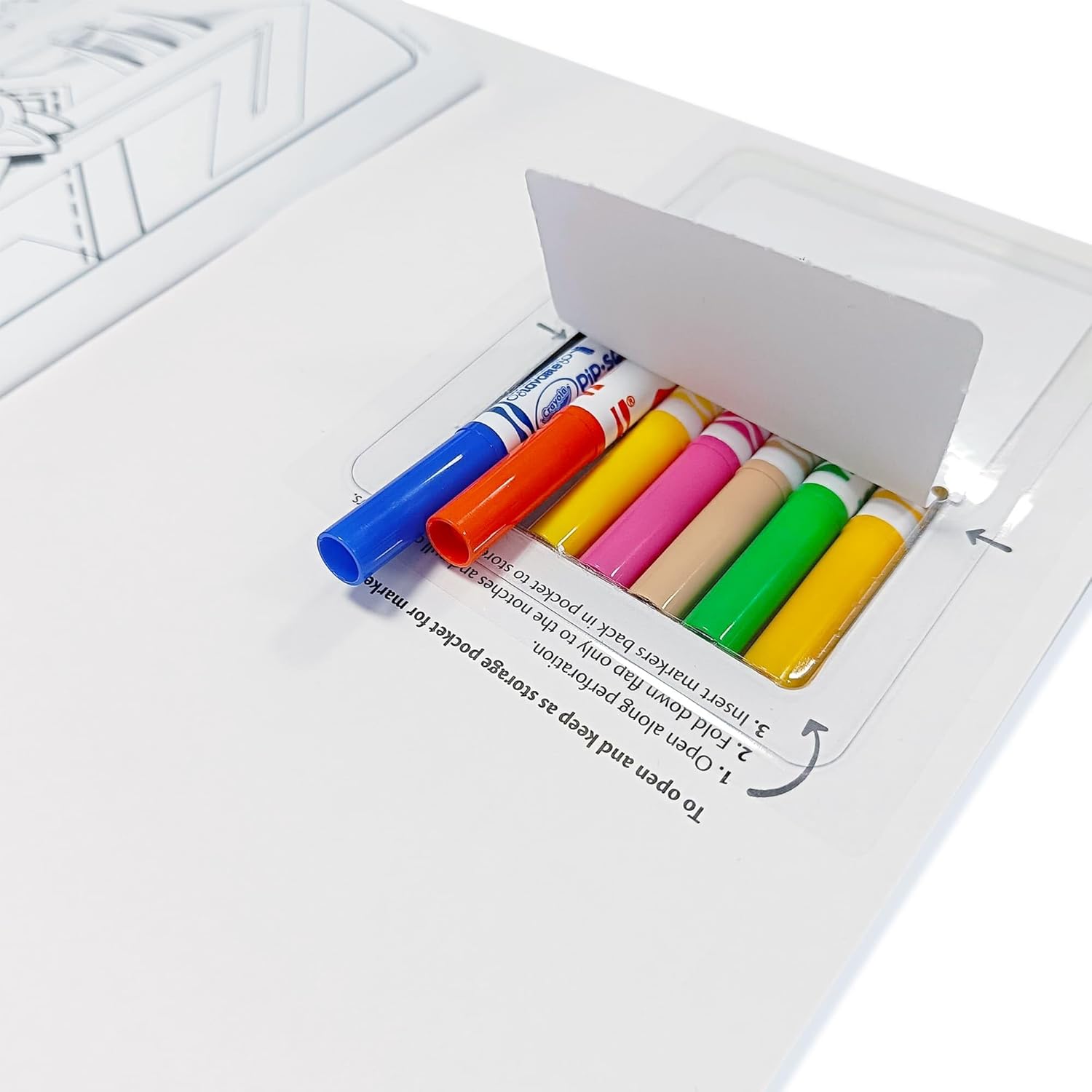 CRAYOLA - Sonic Activity & Coloring Album, 32 Colouring Pages and 7 Mini Washable Markers 04-0866G