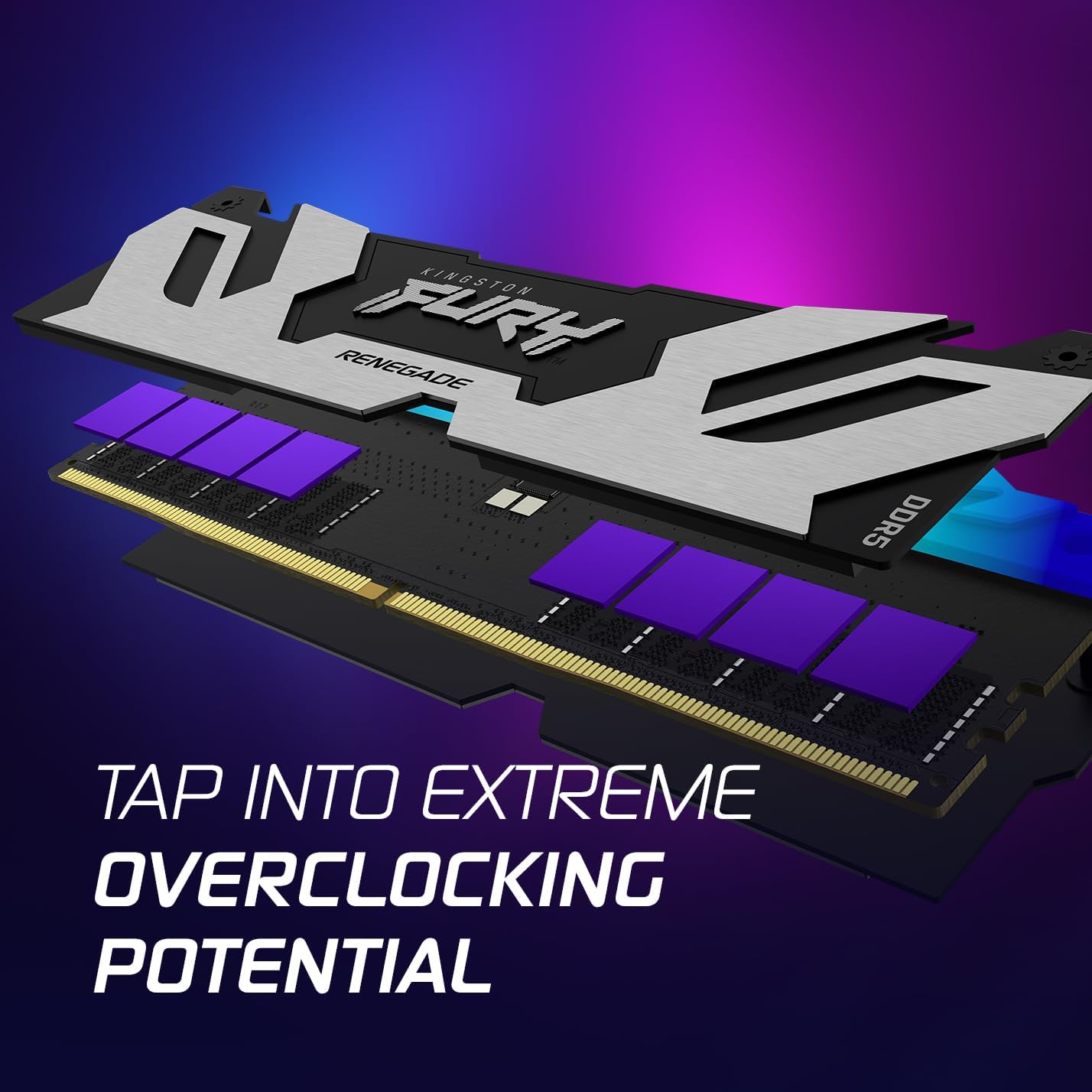 Kingston FURY Renegade White RGB XMP 32GB 7600MT/s DDR5 CL38 DIMM Desktop Gaming Memory (Kit of 2) - KF576C38RWAK2-32