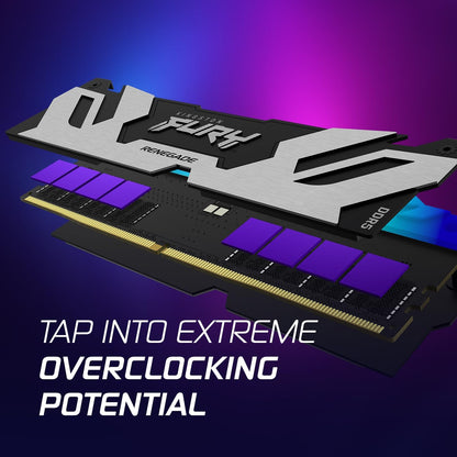 Kingston FURY Renegade White RGB XMP 32GB 7600MT/s DDR5 CL38 DIMM Desktop Gaming Memory (Kit of 2) - KF576C38RWAK2-32