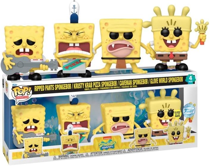 Funko Pop! Spongebob Squarepants - Spongebob Squarepants Glow in The Dark Pop! Vinyl 4-Pack