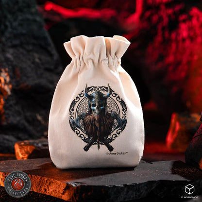 Q-Workshop, Anne Stokes - Astuccio per dadi con teschio vichingo