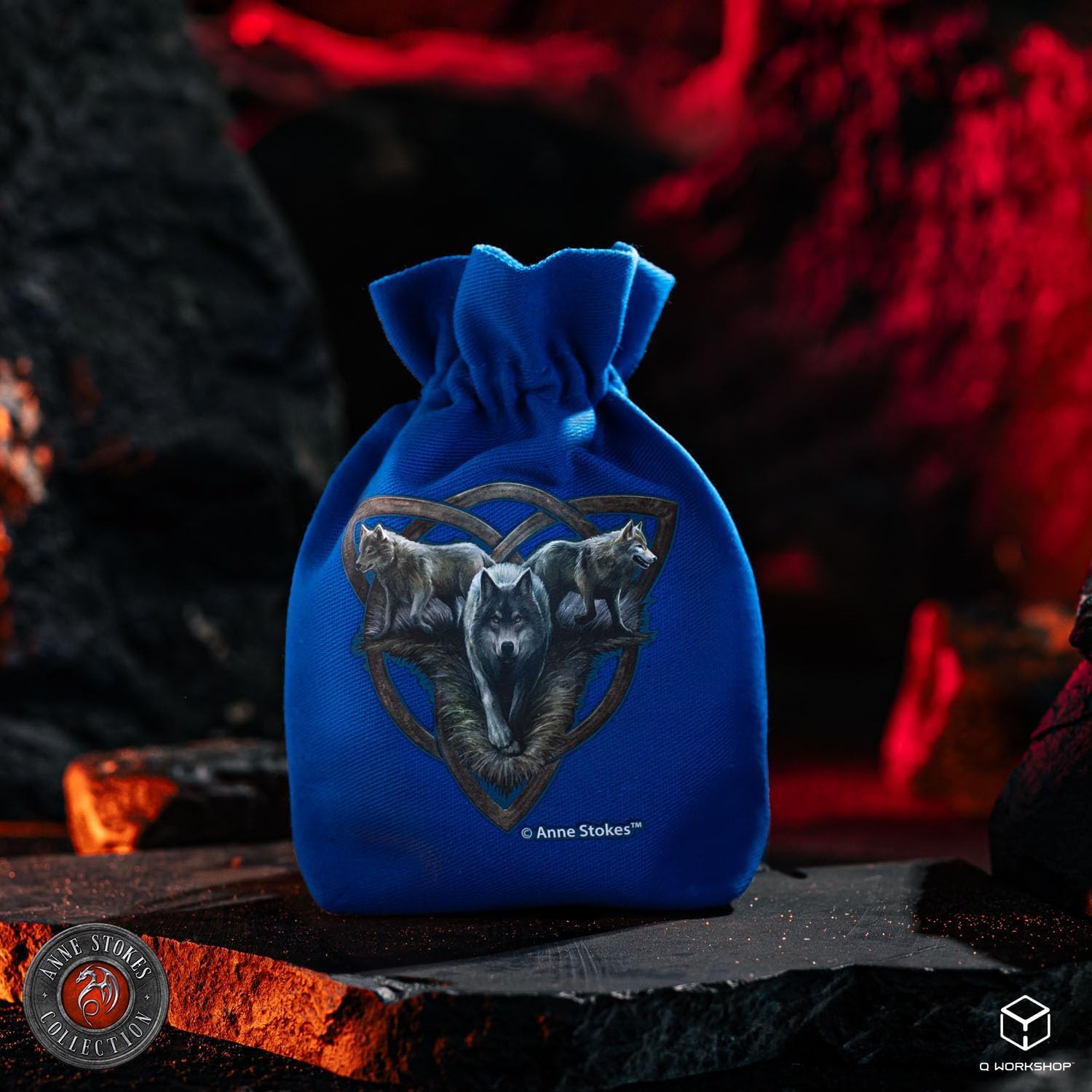 Q-Workshop, Anne Stokes - Astuccio per dadi con tre lupi