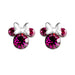 Disney Minnie Mouse Sterling Silver October Birthstone Earrings
