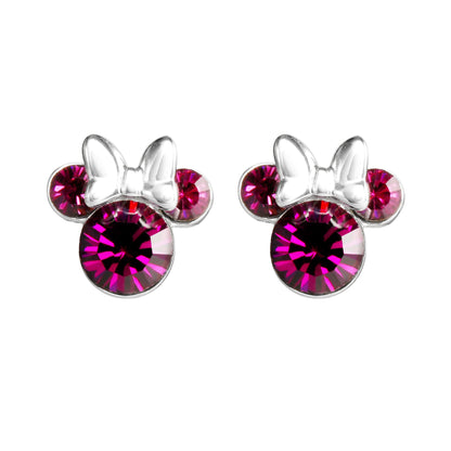 Disney Minnie Mouse Sterling Silver October Birthstone Earrings