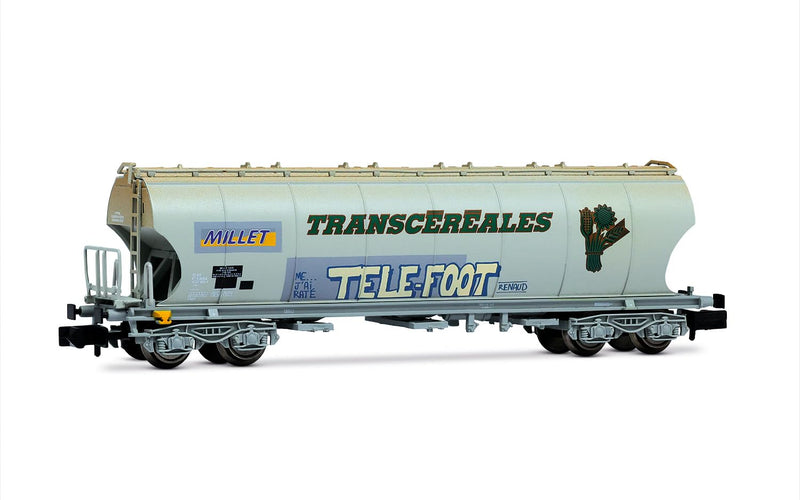 Arnold HN6705 F-MISA, 4-axle cereal hopper wagon (rounded walls) Millet with graffiti Telefoot, ep. VI Freight Wagons