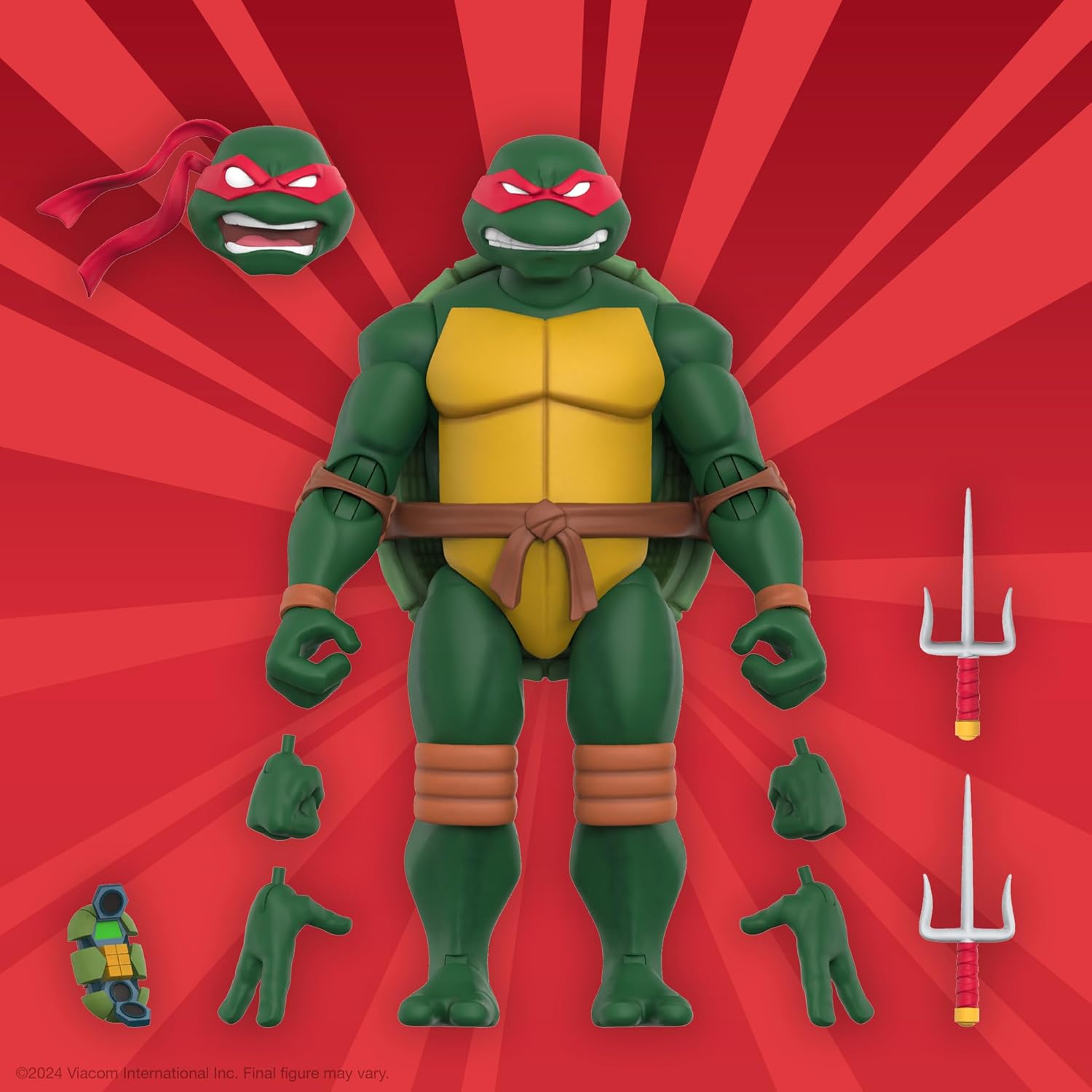 Super7 ULTIMATES! Teenage Mutant Ninja Turtles Raphael - 7" TMNT Action Figure with Accessories Classic Cartoon Collectibles and Retro Toys