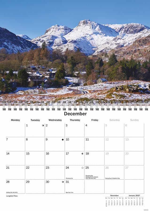Lake District 2026 A5 Wall Calendar