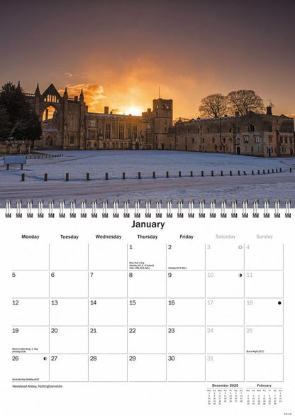 Carousel Worldwide, Cathedrals and Abbeys 2026 A5 Wall Calendar
