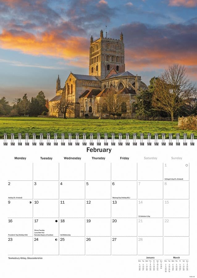 Carousel Worldwide, Cathedrals and Abbeys 2026 A5 Wall Calendar