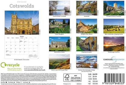 Carousel Worldwide, Cotswolds 2026 A5 Wall Calendar
