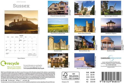 Carousel Worldwide, Sussex 2026 A5 Wall Calendar