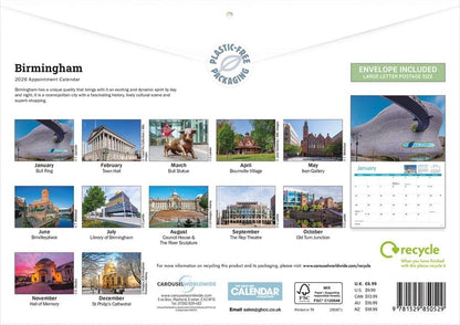Birmingham 2026 A4 Wall Calendar