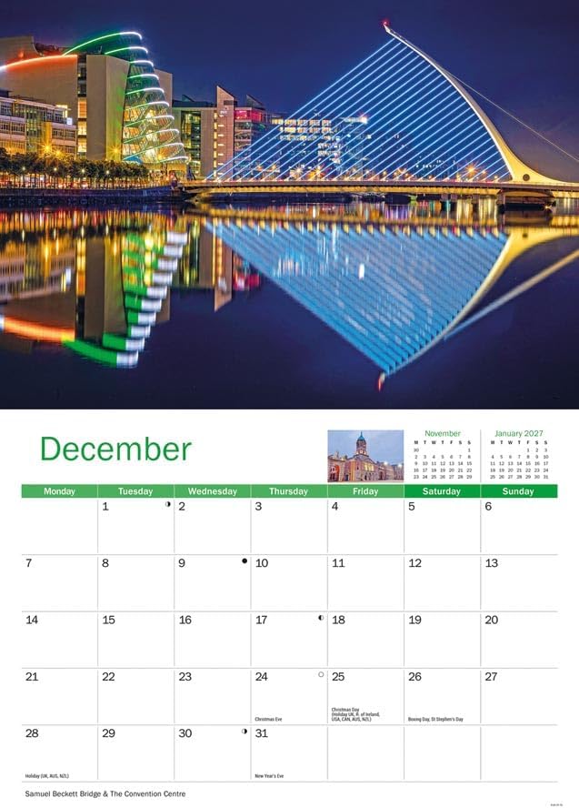 Dublin 2026 A4 Wall Calendar