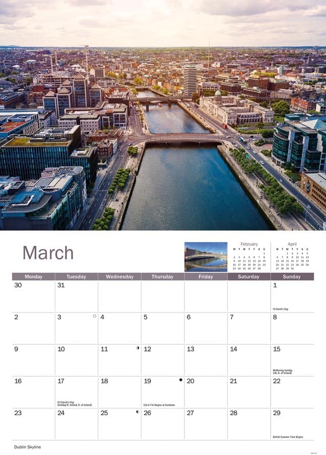 Dublin 2026 A4 Wall Calendar