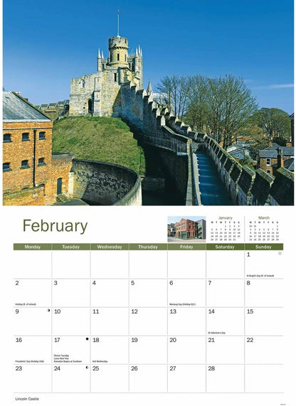 Carousel Worldwide, Lincoln 2026 A4 Wall Calendar