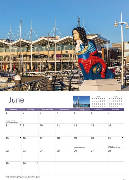 Portsmouth 2026 A4 Wall Calendar