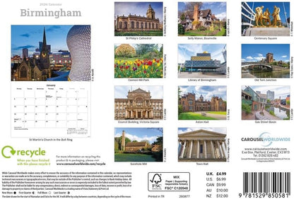 Carousel Worldwide, Birmingham 2026 A5 Wall Calendar