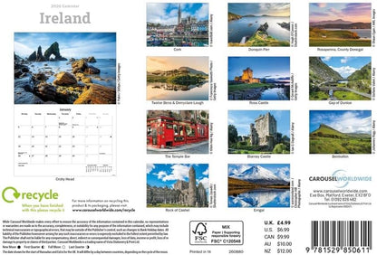 Carousel Worldwide, Ireland 2026 A5 Wall Calendar